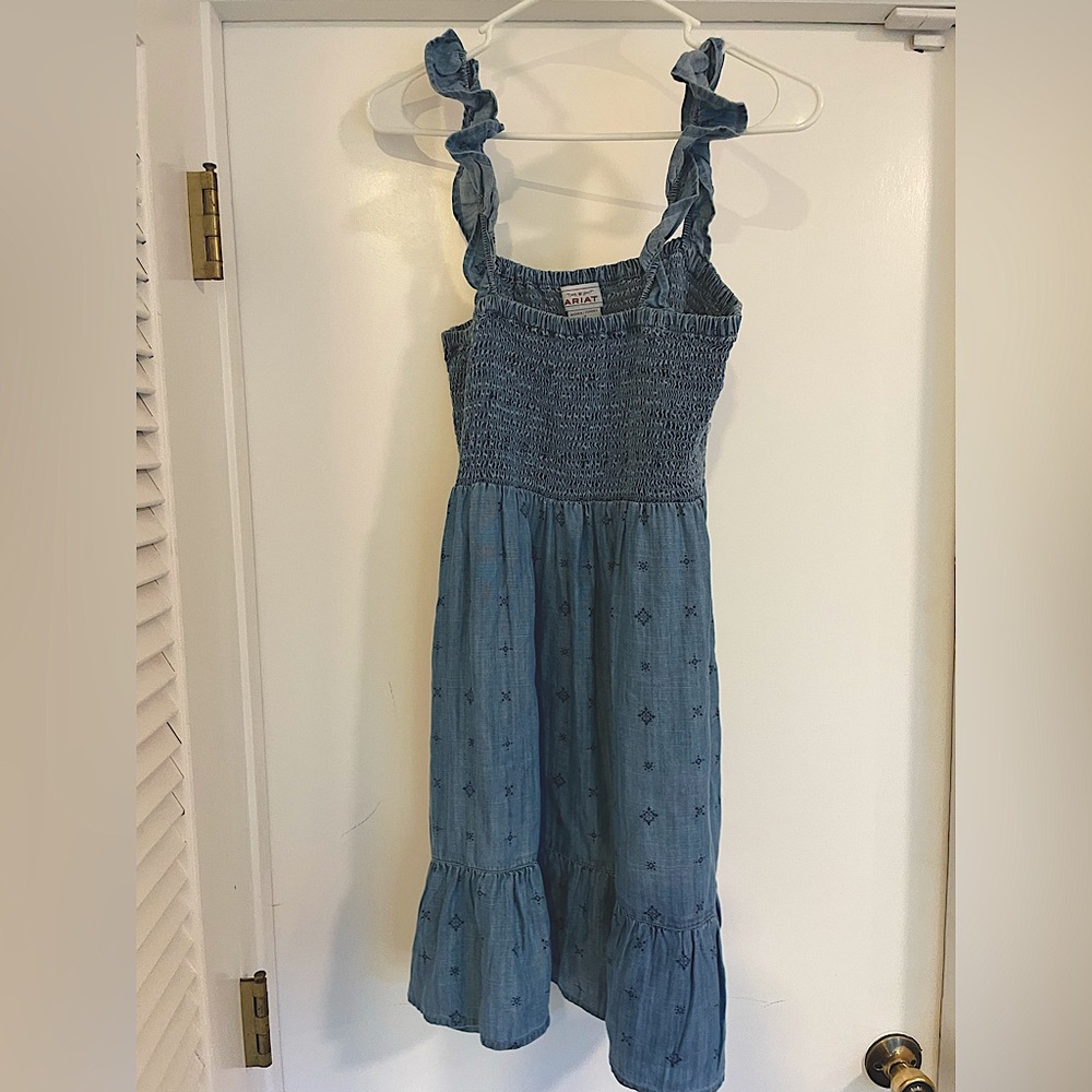 NWOT Denim cowgirl smocked dress